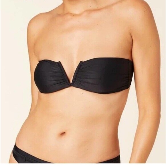 Andie Swim Black Bandeau Padded Scala bikini top NWT - Picture 1 of 15